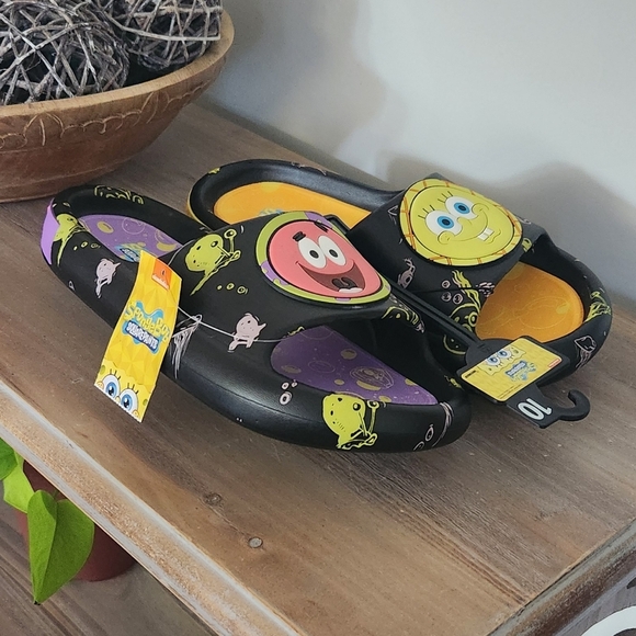 🩴 SpongeBob SquarePants Slide Sandals – Men's Size 10 NWT Fun Patrick Star NEW - Picture 2 of 16